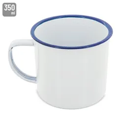 Tazza di metallo smaltato con bordino 