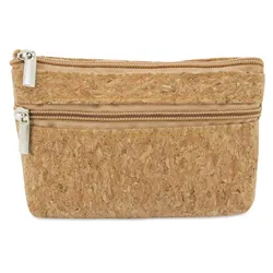 PORTAMONETE SUGHERO DOPPIA ZIP NATUR