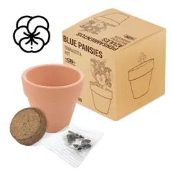 VASO IN TERRACOTTA CON SEMI DI PANSÉ "FLORAL"