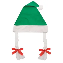 CAPPELLO NATALE CON TRECCE "MAMA NOEL"