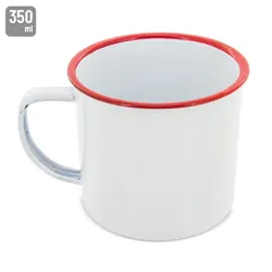 TAZZA DI METALLO SMALTATO CON BORDINO "RETRO"