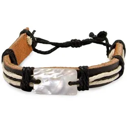 BRACCIALE PELLE/MADREPERLA "MAGALUF"
