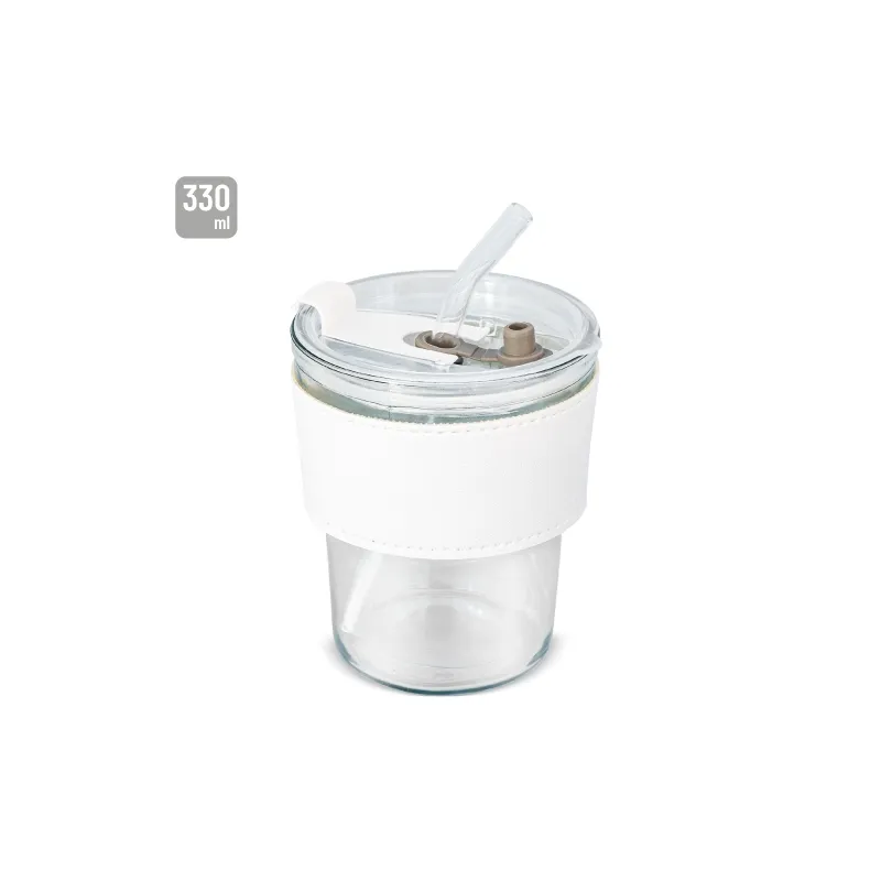Bicchiere 330 ml con cannuccia “delicatessen” · 10965