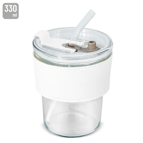 Bicchiere 330 ml con cannuccia “delicatessen” · 10965