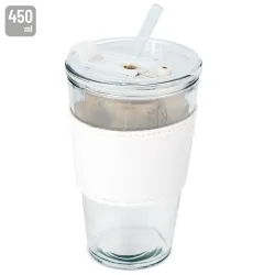 Bicchiere 450 ml con cannuccia “delicatessen” · 10973