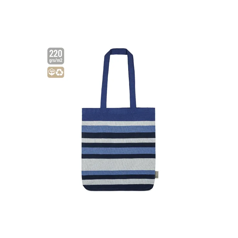 Borsa a righe in cotone riciclato "trinity" · 11024-AZ