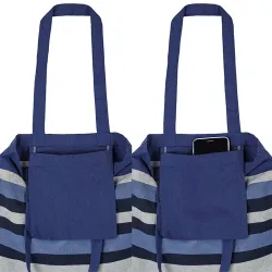 Borsa a righe in cotone riciclato "trinity" · 11024-AZ 2
