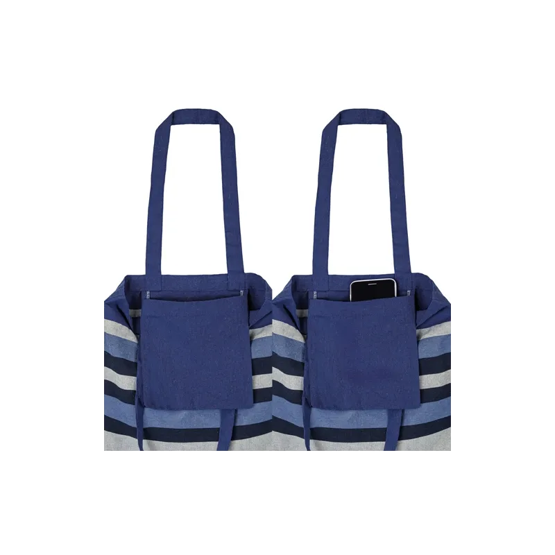 Borsa a righe in cotone riciclato "trinity" · 11024-AZ