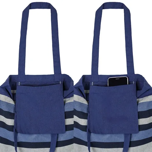 Borsa a righe in cotone riciclato "trinity" · 11024-AZ