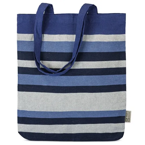 Borsa a righe in cotone riciclato "trinity" · 11024-AZ