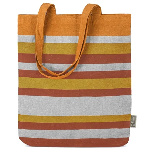 Borsa a righe in cotone riciclato "trinity" · 11024-NA