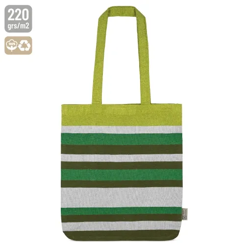 Borsa a righe in cotone riciclato "trinity" · 11024-VE
