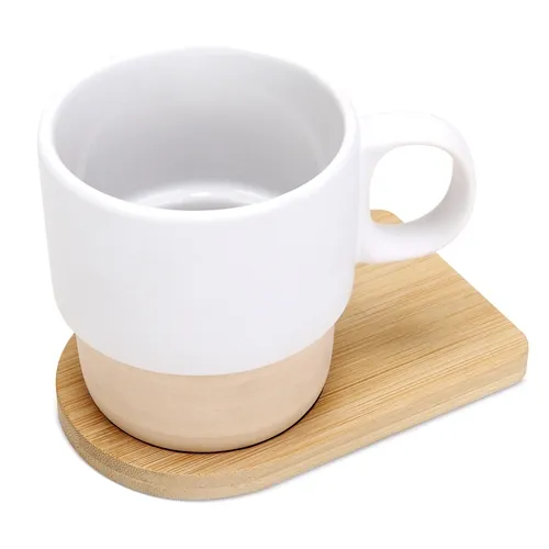 Tazza impilabile con base in bambù sublimazione “gerard” · 11047