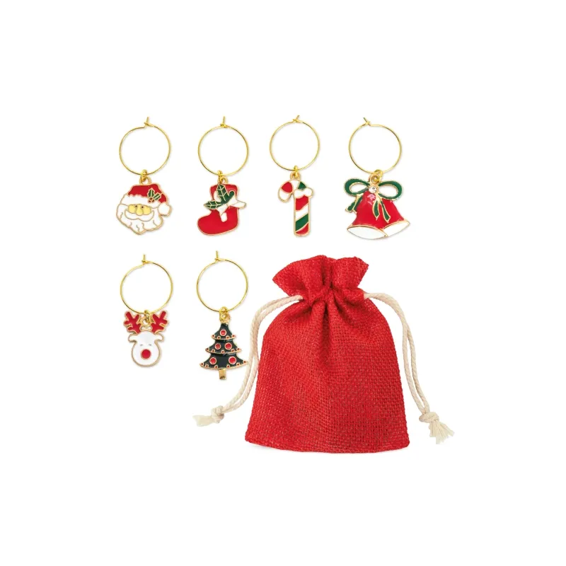 Set di 6 anelli segnabicchieri natalizi "brindis" · 10845