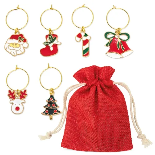 Set di 6 anelli segnabicchieri natalizi "brindis" · 10845