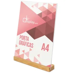 Portagrafiche a4 base legno “izor” · H-416